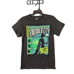 Wicked Movie Emerald City Graphic T-Shirt Men's Small Black Wizard of Oz Goth